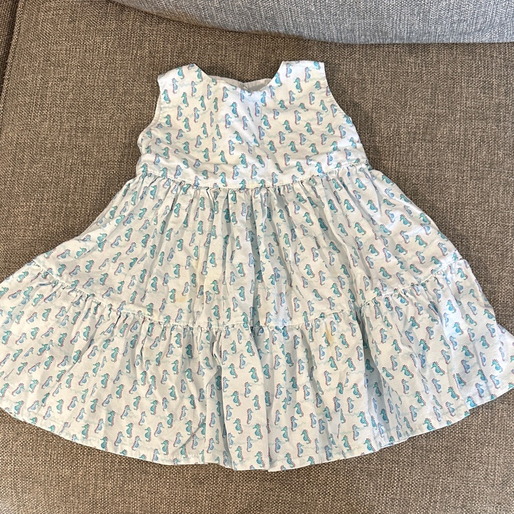 Charming White and Blue Kids Dress